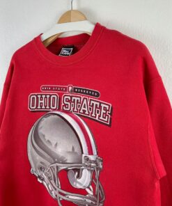 Vintage Ohio state Buckeyes university football Crewneck Red Sweatshirt Sportswear