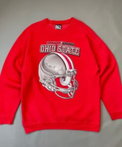 Vintage Ohio state Buckeyes university football Crewneck Red Sweatshirt Sportswear