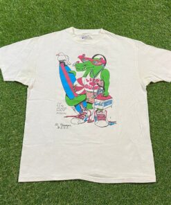 Vintage St Thomas T Shirt Tee Hanes Made USA Beach Virgin Islands Caribbean Sea 1990s 90s Gator Funny Puff Print Uf