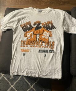 Vintage Tennessee Sec Championship Back 2 Back 24 14 Tennessee Vs Mississipi Crewneck Sweatshirts Reprinted