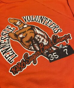 Vintage Tennessee Vols Sweatshirt Sweater 1986 Vol Vs Miami 35 7 Sugar Bowl Champions Pullover Hoodie Reprinted