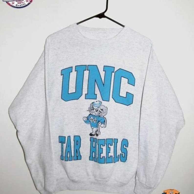 Vintage UNC Tar Heels Mascot Logo Sweatshirt, NCAA UNC Tar Heels Shirt, University of North Carolina, Unisex Shirt, Vintage Shirt