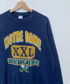 Vintage UNIVERSITY Of NOTRE DAME Sweatshirt Sweater Pullover Jumper Long Sleeve Shirt