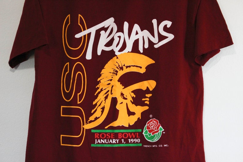 Vintage USC Trojans University of Southern California 1990 Rose Bowl T Shirt Large