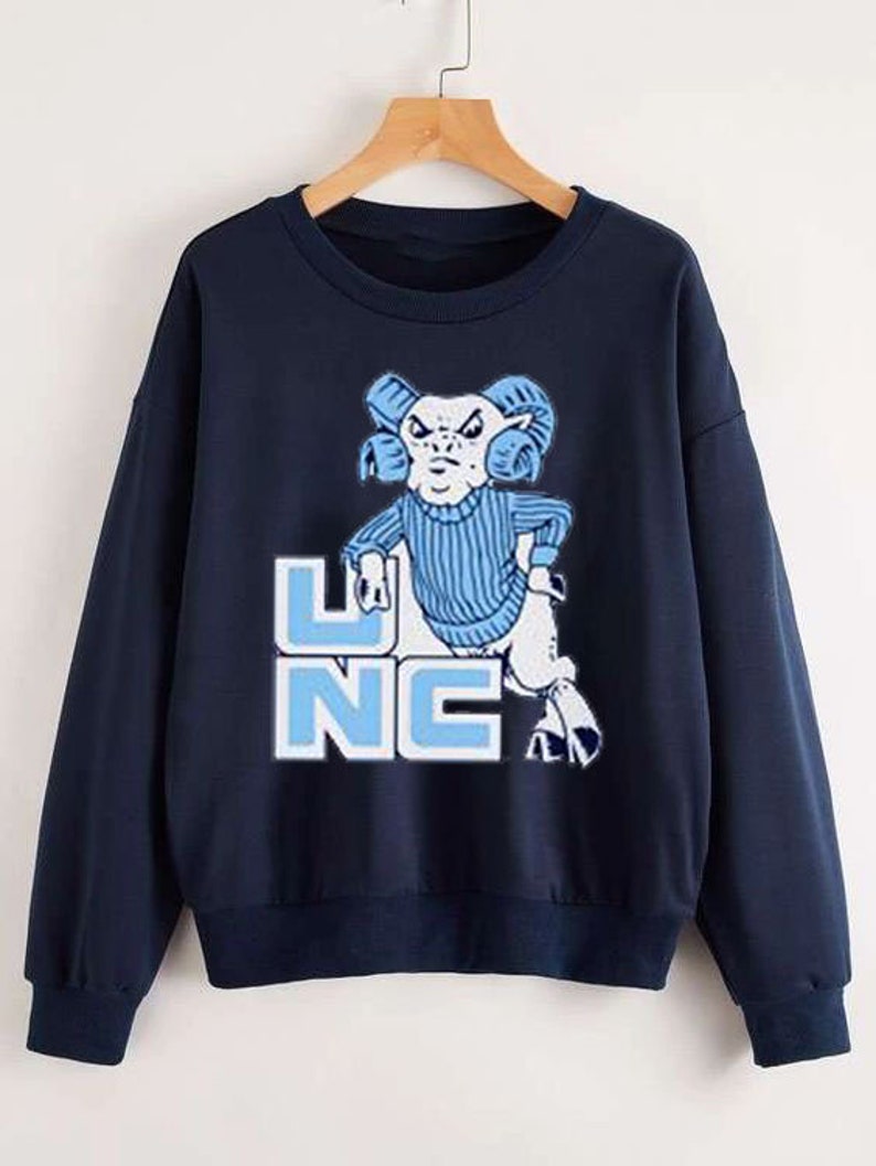 Vintage Unc Ram Sweatshirt, UNC Tar Heels Shirt, NCAA UNC Tar Heels, Distressed Carolina Sweatshirt, Carolina Student gift, Carolina Shirt