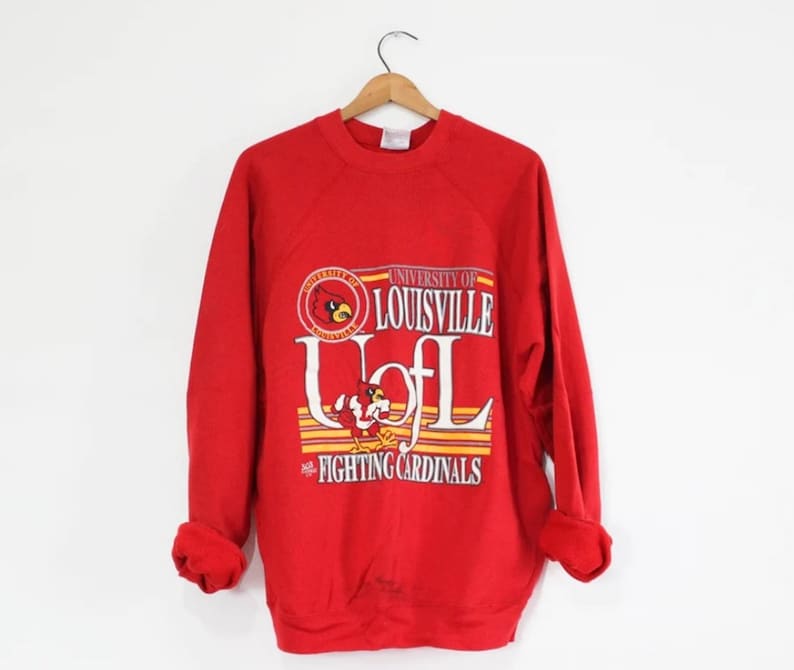 Vintage University Of Louisville Cardinals Sweatshirt, Louisville Cardinals Sweater, Vintage 90s Shirt, Gift For Her, For Him
