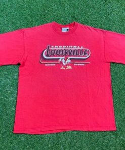 Vintage University Of Louisville Cardinals T Shirt Shirt Puma Size Xtra Large Xl Kentucky NCAA College Basketball 1990s 90s