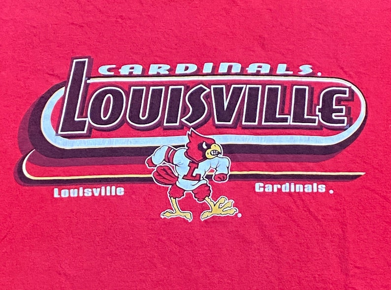 Vintage University Of Louisville Cardinals T Shirt Shirt Puma Size Xtra Large Xl Kentucky NCAA College Basketball 1990s 90s