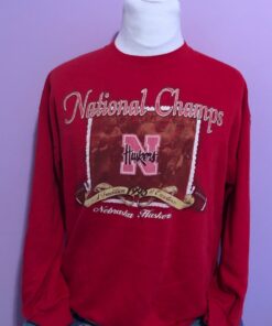 Vintage University Of Nebraska Cornhuskers 1995 National Champions Sweatshirt, Vintage 90S Nebraska Sweatshirt