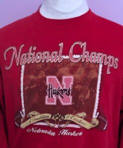 Vintage University Of Nebraska Cornhuskers 1995 National Champions Sweatshirt, Vintage 90S Nebraska Sweatshirt