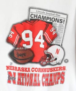 Vintage University Of Nebraska Cornhuskers Huskers Champions Sweatshirt, Nebraska Sweater, Vintage 90s Shirt