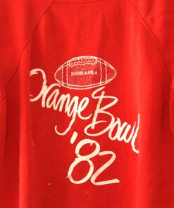 Vintage University Of Nebraska Cornhuskers Huskers Orange Bowl 1982 Sweatshirt Reprint