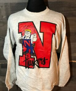 Vintage University Of Nebraska Cornhuskers NCAA Football Crewneck Sweatshirt, Nebraska Football Shirt