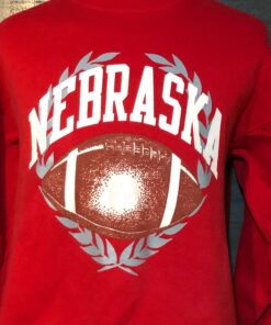 Vintage University Of Nebraska Football NCAA Red 1980S Crewneck Sweatshirt