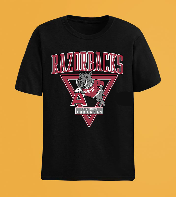 Vintage University of Arkansas Razorbacks Sweatshirt Hoodie T Shirt Full Color - Image 3