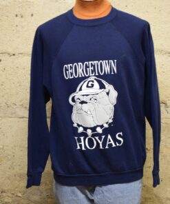 Vintage University of Georgetown Hoyas Sweatshirt USA Bulldog Crewneck Big Image 80's