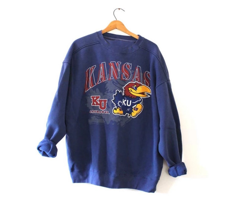 Vintage University of Kansas Jayhawks Sweatshirt, Kansas Jayhawks Sweater, Vintage 90s Shirt, Gift for Her, Gift For Him