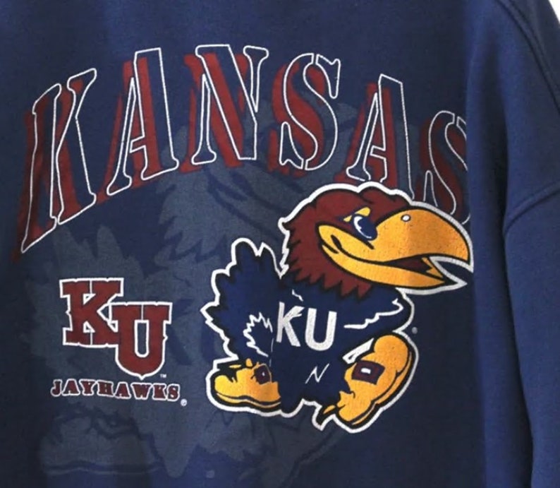 Vintage University of Kansas Jayhawks Sweatshirt, Kansas Jayhawks Sweater, Vintage 90s Shirt, Gift for Her, Gift For Him