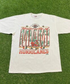 Vintage University of Miami Hurricanes T Shirt Tee The University Miami Style Florida NCAA College Football 1990s 90s Miami Sweatshirt