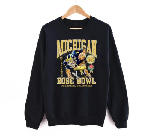 Vintage University of Michigan Wolverines Rose Bowl Sweatshirt, Michigan Wolverines Hoodie Shirt, Gift For Her, Gift For Him