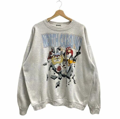 Vintage University of North Carolina Luney Tunes Crewneck Sweatshirt, North Carolina Tar Heels Sweatshirt