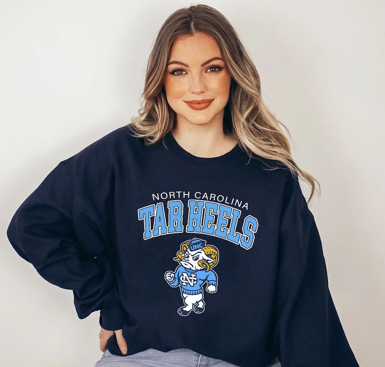 Vintage University of North Carolina Unisex Sweatshirt, UNC Crewneck Sweater, Vintage 90's Tar Heels Tee, Sweatshirt Full Size