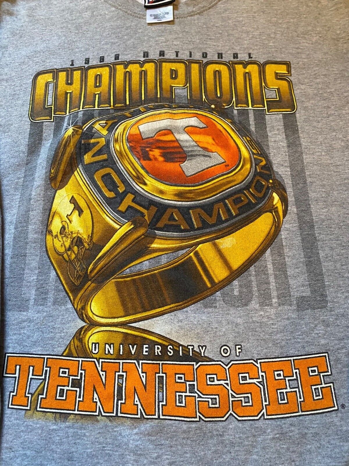 Vintage University of Tennessee Vols 1998 National Championship Ring Pro Sweatshirt Reprinted