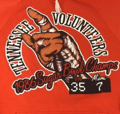 Vtg 1986 Tennessee Volunteers Sugar Bowl Champs Sweatshirt UT Vols Pullover Hoodie T Shirt Reprinted