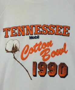 Vtg 1990 Tennessee Vols Mobil Cotton Bowl Puffy Graphic Sweatshirt