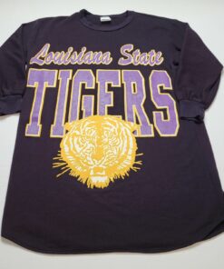 Vtg Louisiana State Tigers Sleep Shirt Dress Womens LSU Tigers USA 90s ~47