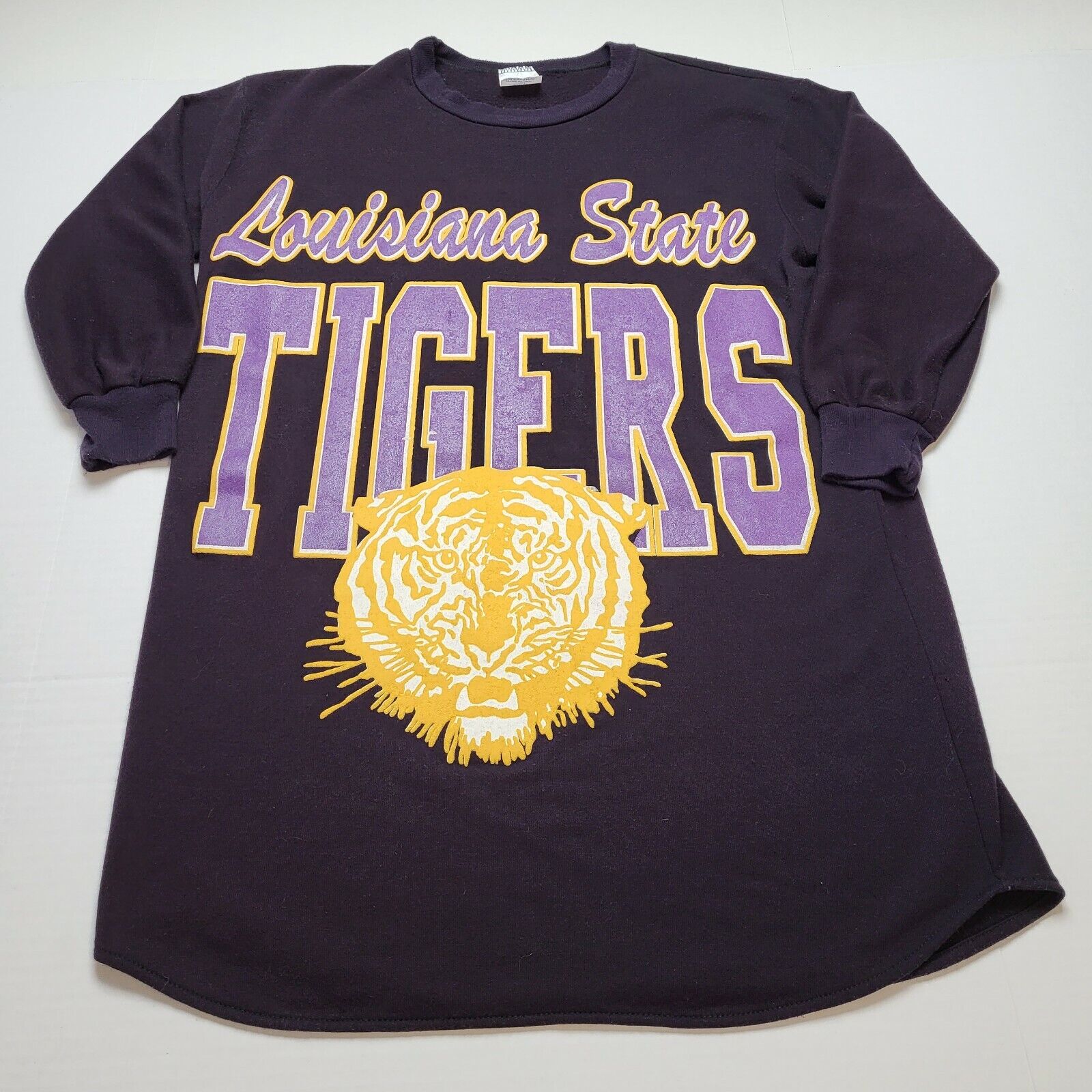 Vtg Louisiana State Tigers Sleep Shirt Dress Womens LSU Tigers USA 90s ~47