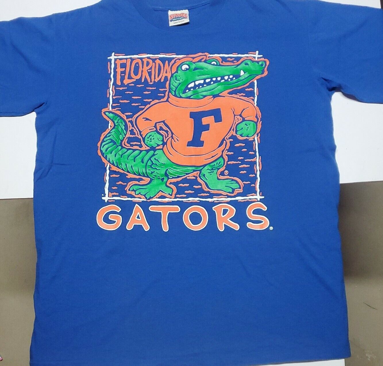 Vtg Mens Florida Gators Tee Shirt Blue Reprinted In Usa