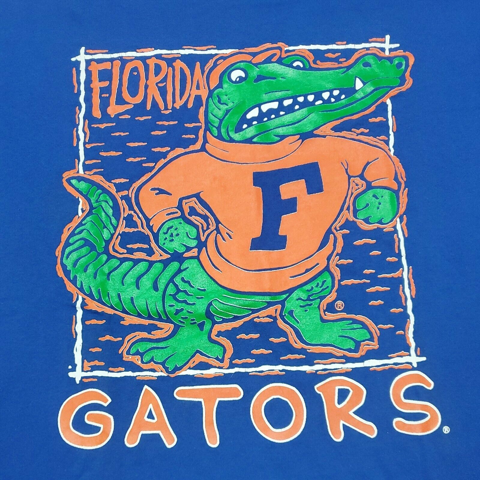 Vtg Mens Florida Gators Tee Shirt Blue Reprinted In Usa