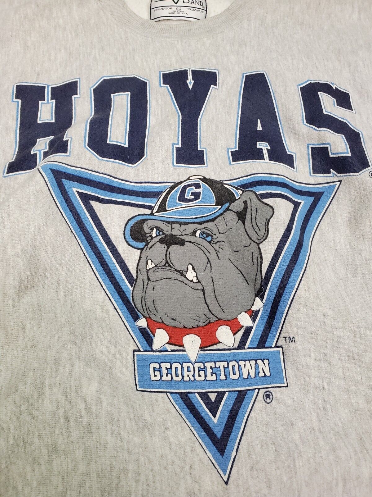 Vtg University Reverse Weave Sweatshirt Galt Sand Xl Georgetown