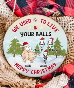 We Used To Live In Your Balls Ceramic Ornament, Custom Family Ornament, Merry Christmas, Personalized Gift For Dad Father, Gift For Him