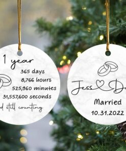 Wedding Gift, Custom Anniversary Countdown, Year Anniversary Gift, Couple Gift, Newlywed Ceramic Ornament, Parents Grandparents Anniversary