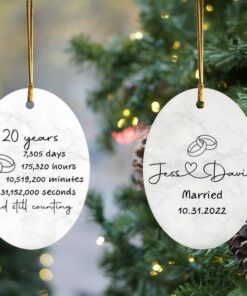 Wedding Gift, Custom Anniversary Countdown, Year Anniversary Gift, Couple Gift, Newlywed Ceramic Ornament, Parents Grandparents Anniversary
