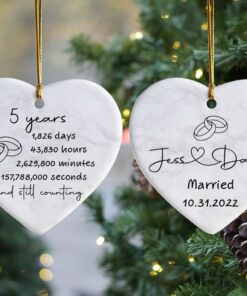 Wedding Gift, Custom Anniversary Countdown, Year Anniversary Gift, Couple Gift, Newlywed Ceramic Ornament, Parents Grandparents Anniversary