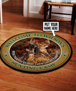 Welcom to the Hunting Camp Round Rug, Carpet