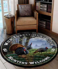 Wild Turkey Hunt Club Round Rug, Carpet