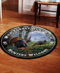 Wild Turkey Hunt Club Round Rug, Carpet