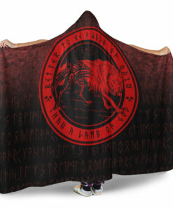 Wolf Of Odin Red Version Hooded Blanket