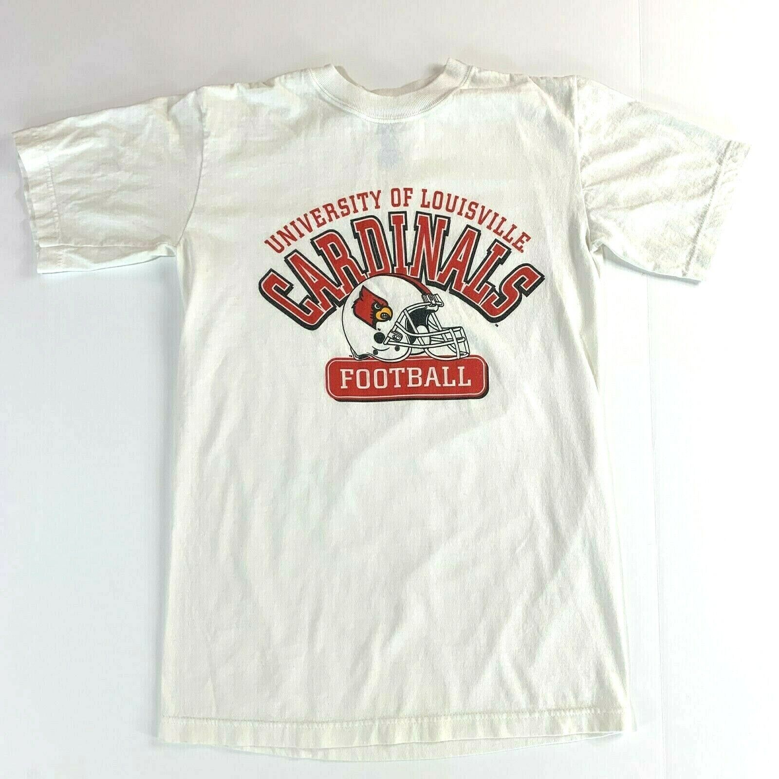 Womens Cardinals T Shirt Football Shirt Top White Red University Of Louisville