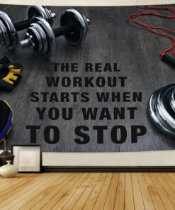 Workout Stylish Home Gym Decor Banner Flag Tapestry