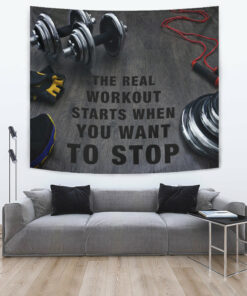 Workout Stylish Home Gym Decor Banner Flag Tapestry