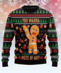 YOU WANNA PIECE OF ME GINGERBREAD MAN UGLY CHRISTMAS SWEATER
