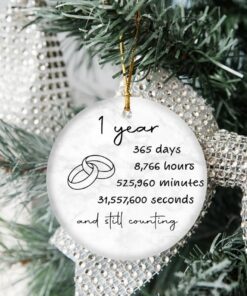 Year Anniversary Gift, Custom Anniversary Countdown, Couple Gift, Wedding Gift, Newlywed Ceramic Ornament, Parents Grandparents Anniversary