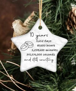 Year Anniversary Gift, Custom Anniversary Countdown, Couple Gift, Wedding Gift, Newlywed Ceramic Ornament, Parents Grandparents Anniversary