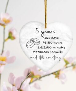 Year Anniversary Gift, Custom Anniversary Countdown, Couple Gift, Wedding Gift, Newlywed Ceramic Ornament, Parents Grandparents Anniversary