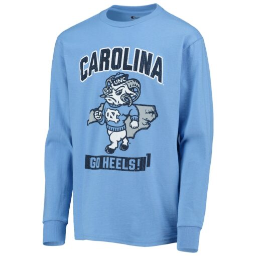 Youth Champion Carolina Blue North Carolina Tar Heels Strong Mascot Team Shirt